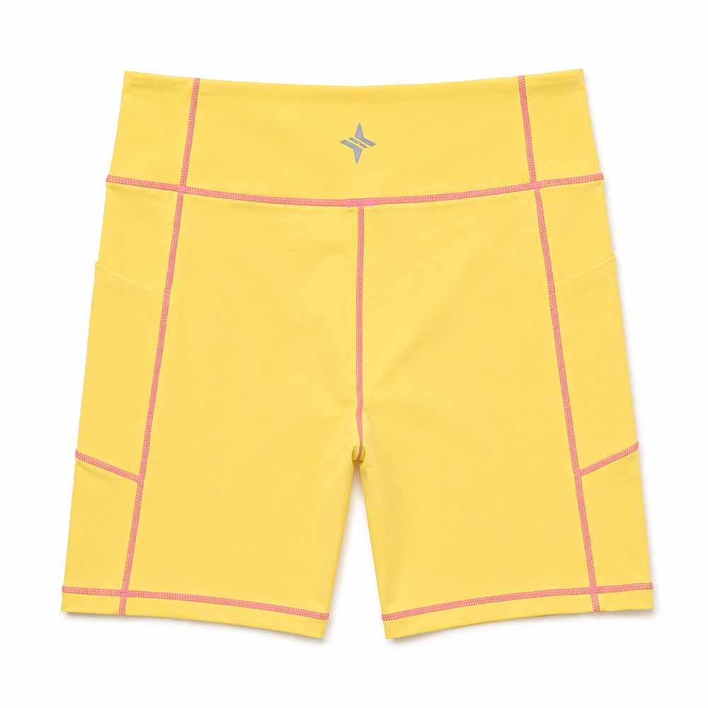 Tuckernuck Tnuck Sport Bike Shorts Womens Size Large Yellow Athletic NWT - Picture 2 of 11